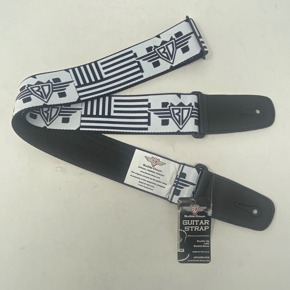 Buckle-Down Guitar Strap Black White Geometric BD Logo GS-W30932 Made in USA